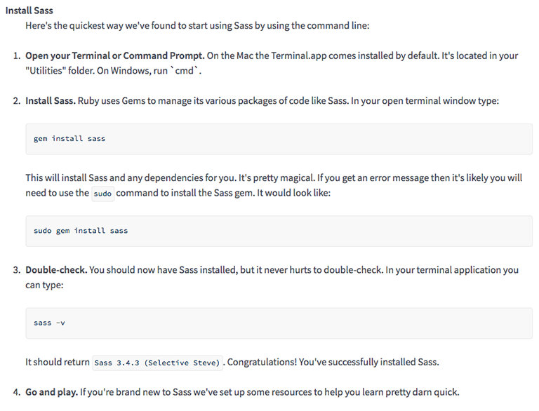 install sass for mac